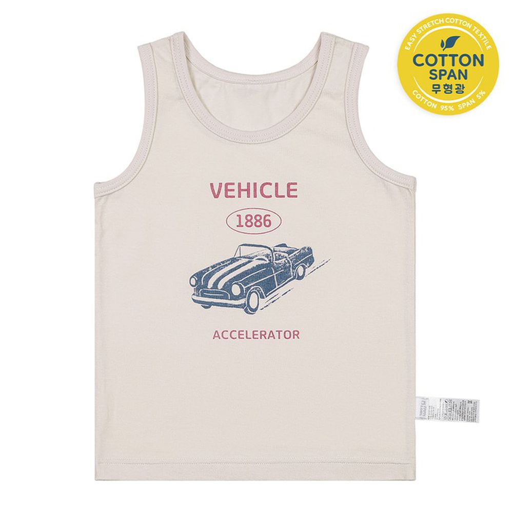 輕柔棉透氣背心內衣(男寶)-復古敞篷車-米杏