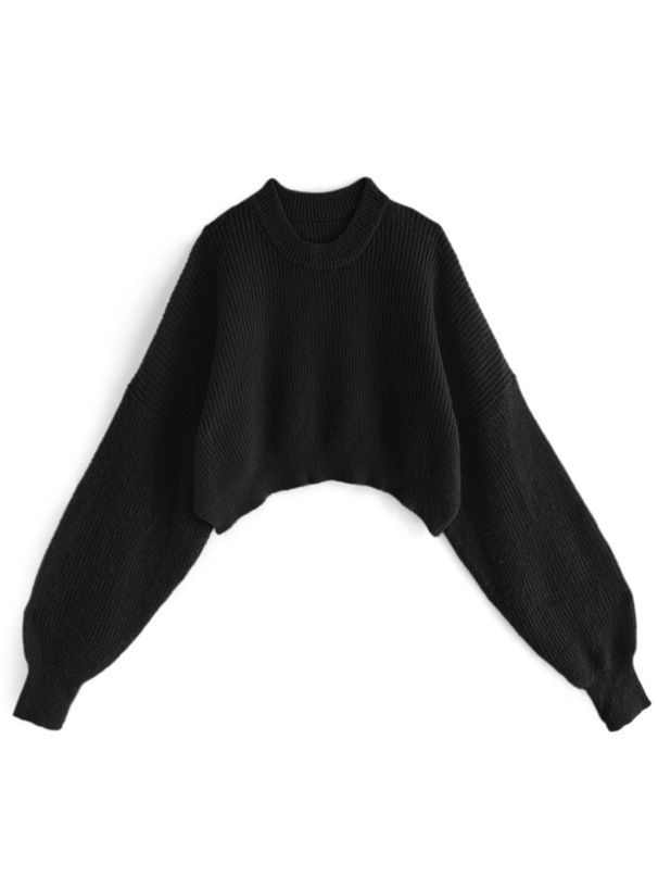 日本 GRL - 聯名款 圓領短版寬鬆針織上衣-米杏 (F)