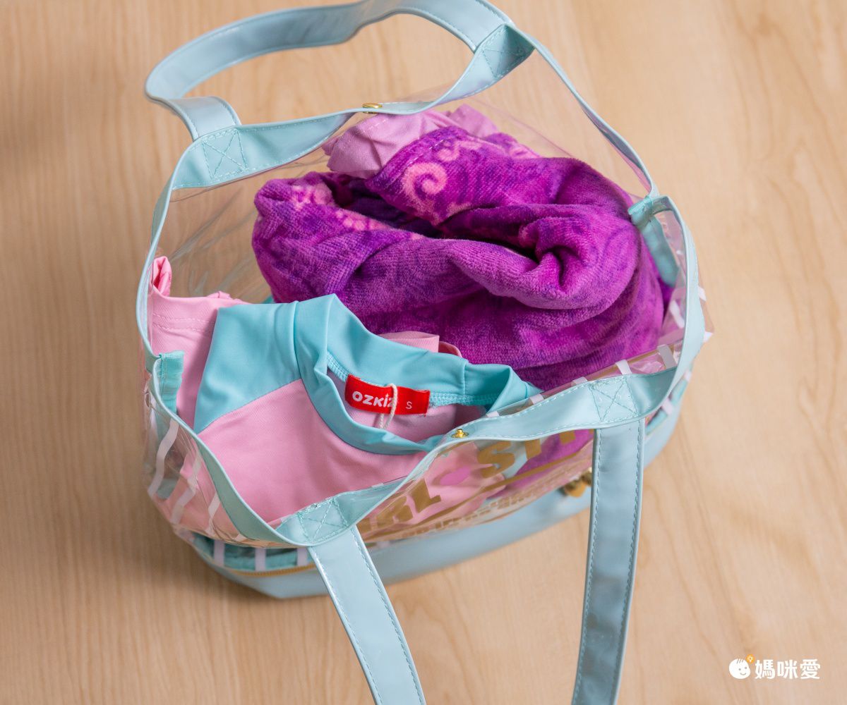 日本服飾代購 - 上下分層透明PVC肩背包-水手條紋-黑