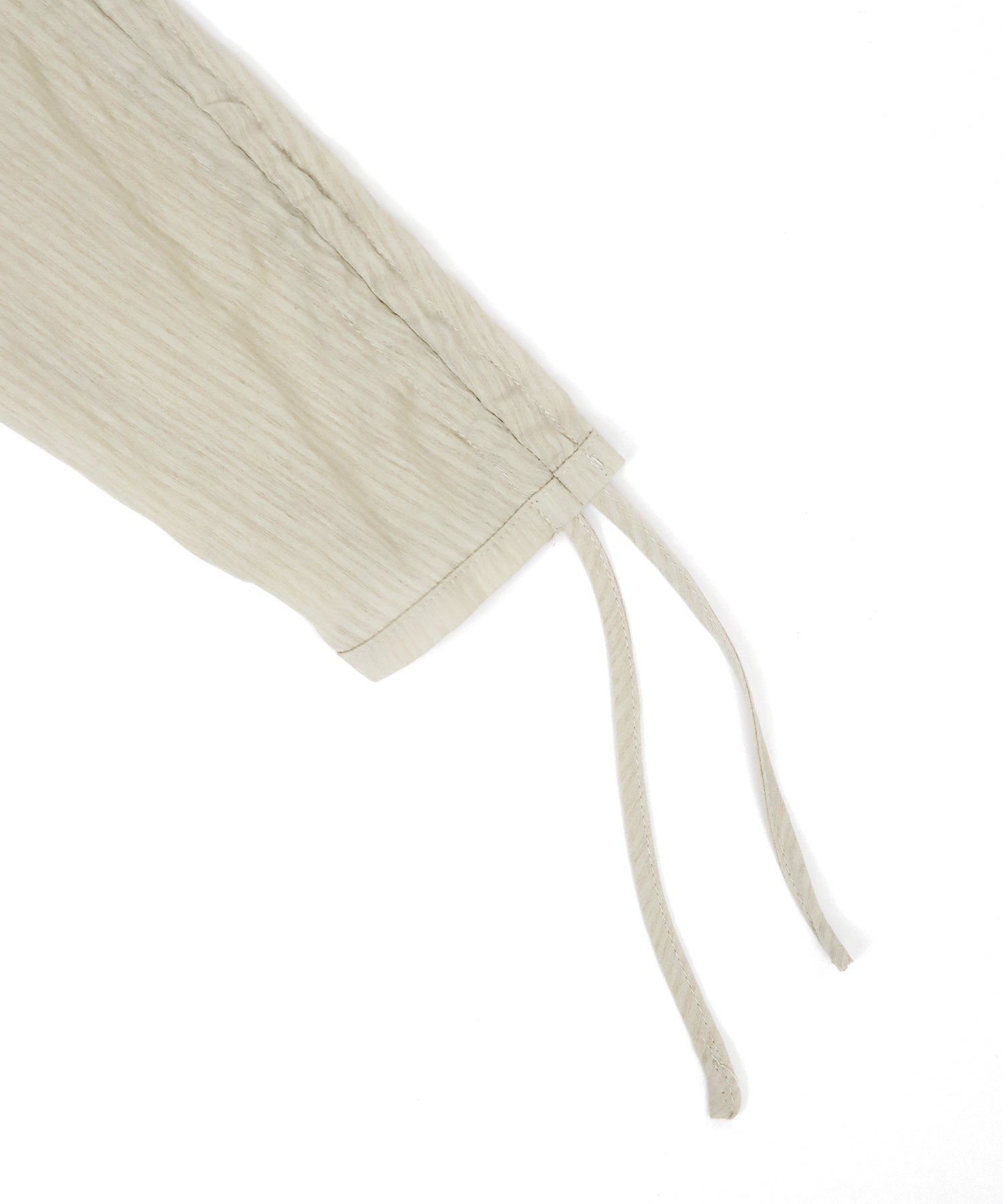 日本 BLUE EAST - 楊柳文藝抽繩長版襯衫-米杏