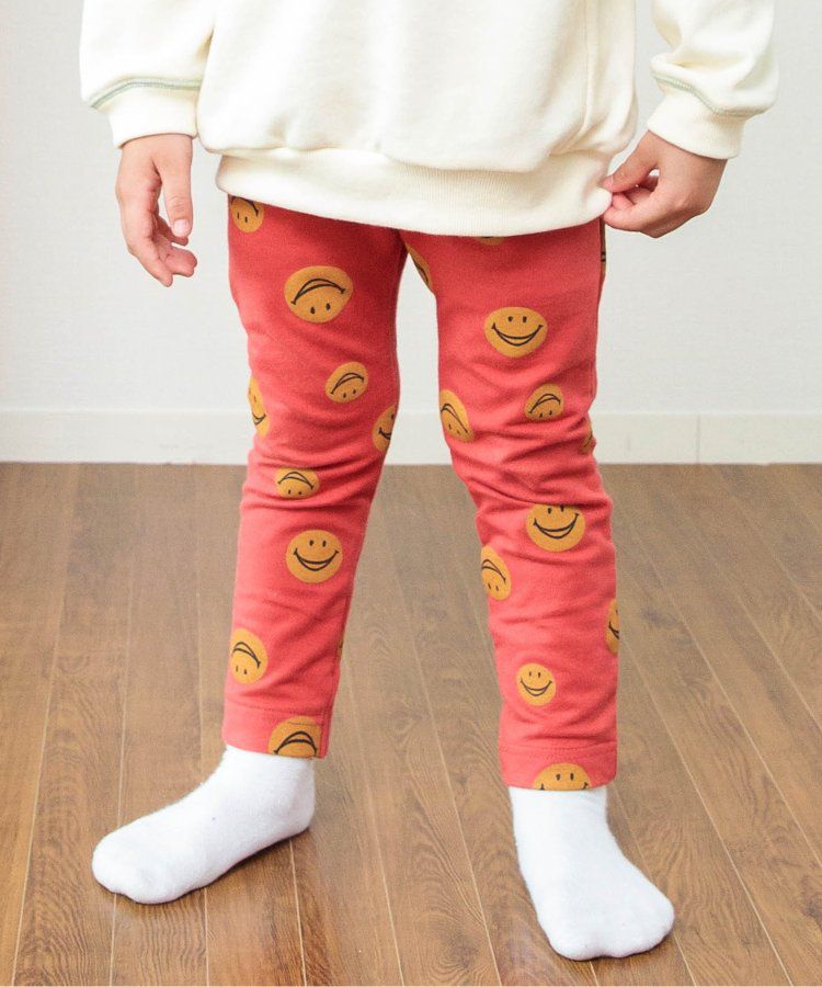 日本 BREEZE - 休閒百搭鬆緊長褲(9分丈)-碎花-淺鵝黃