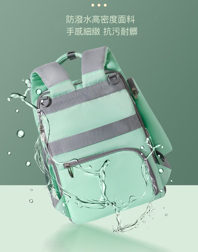 Heine 海恩 - 多功能後背包 媽咪包 媽媽後背包 (GAVEGA WIN-54170)-石青綠