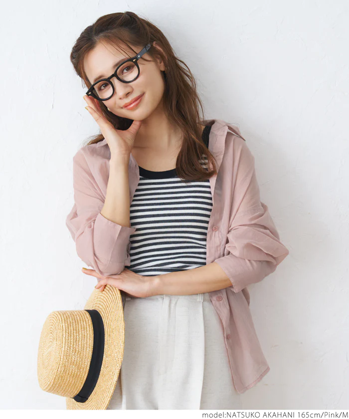 日本 COCA - 輕薄透膚質感長袖襯衫/外套-灰