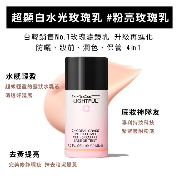 M·A·C - 【公司貨】妝前神器保濕組-超顯白水光玫瑰乳2入-贈妝前FIX+活力水噴霧-保濕精華版1入 & 智慧溫感潤唇膏1入