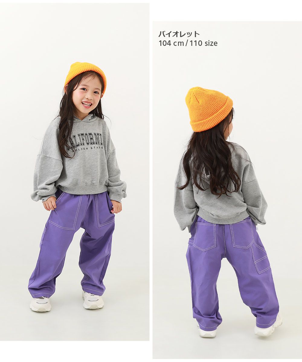 日本 devirock - 獨特縫線大口袋寬版畫家褲-紫