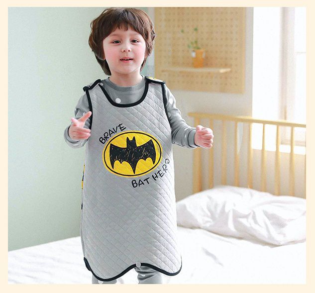 韓國 Maykids - 有機棉鋪棉保暖防踢被-灰色蝙蝠