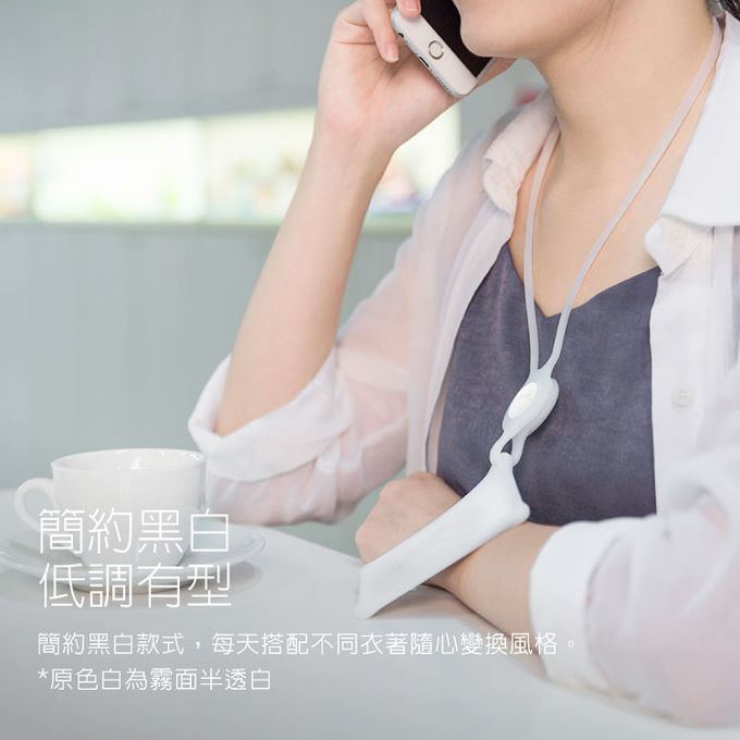 Bone 蹦克 - 頸掛繩卡套-喵喵貓-黑色