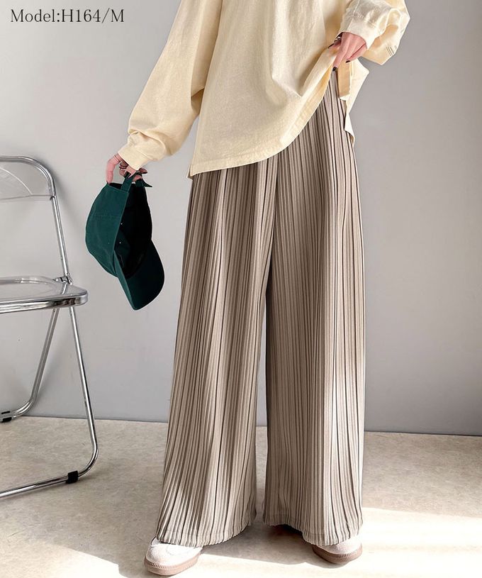 日本 Classical Elf - 羅紋長腿線條感率性寬褲-(下襬抽繩)-淺灰杏