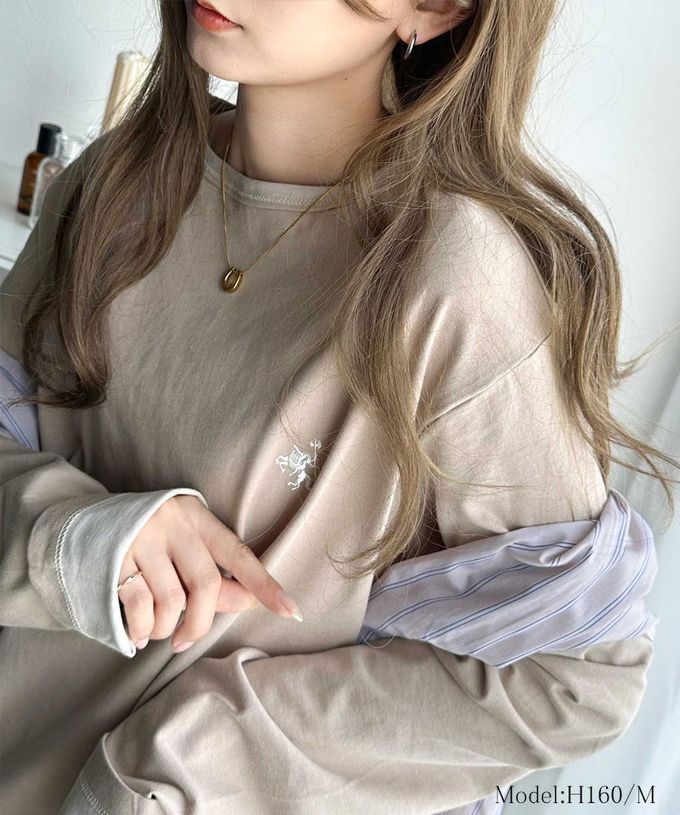 日本 Classical Elf - 素雅logo刺繡純棉薄長袖上衣-黑