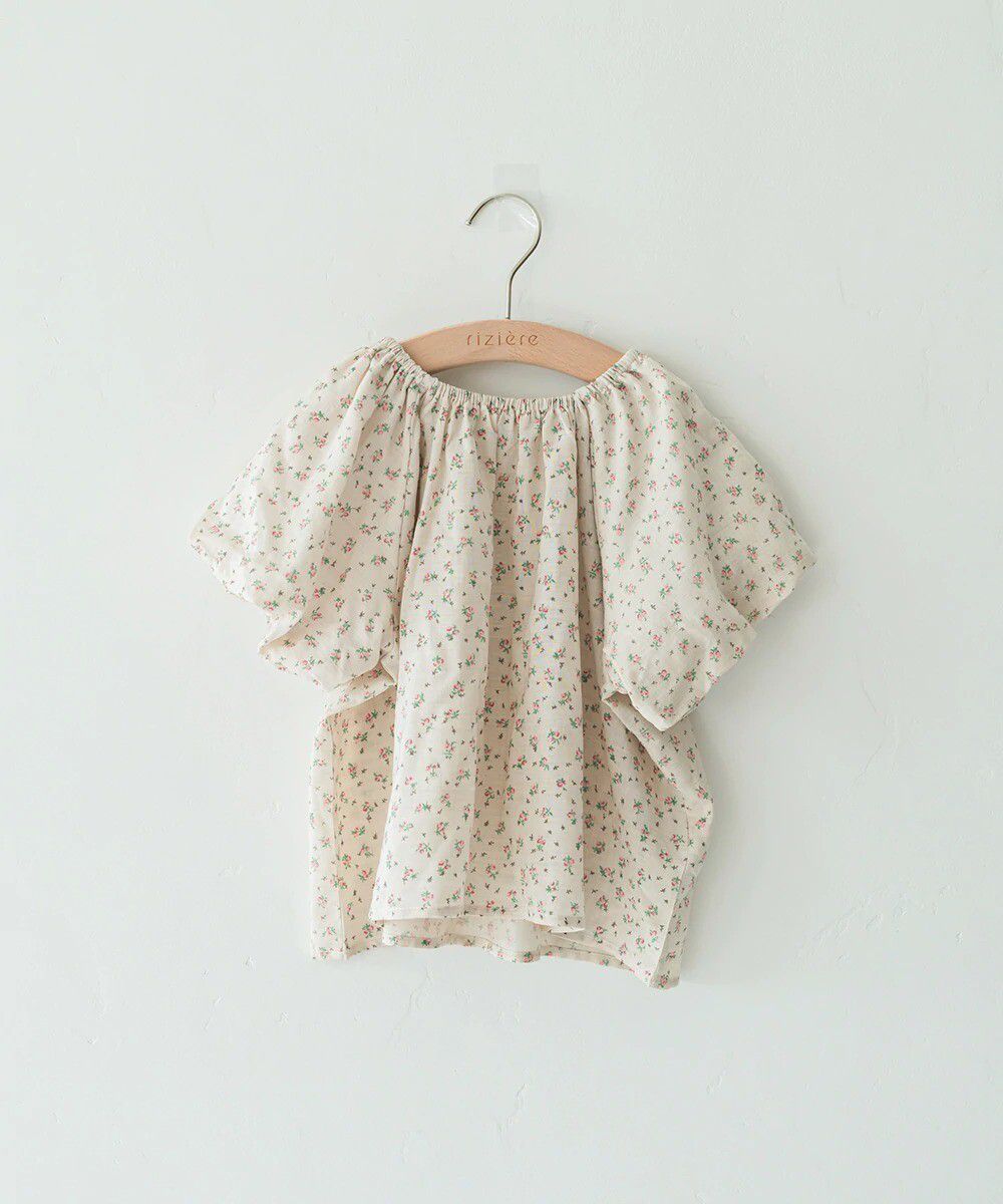 日本 riziere - 清新小碎花澎澎短袖上衣-玫瑰
