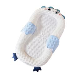 JOYNA - 多用途嬰兒中床 防吐奶防翻身(附玩具架 防吐奶枕 蚊帳 隔尿墊)-小恐龍-蜂窩透氣款 (100x56cm)