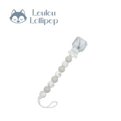 Loulou Lollipop - 多功能奶嘴鍊夾-串珠款-大理石灰