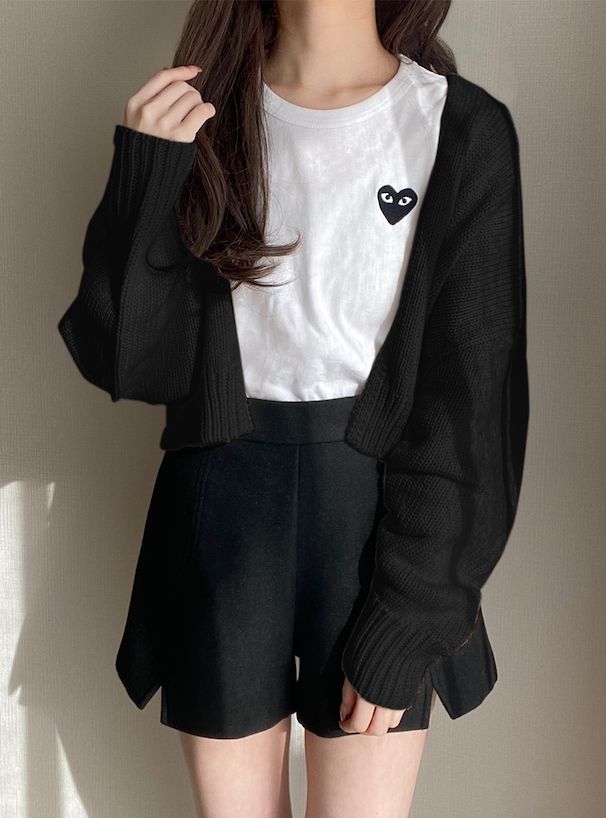 日本 GRL - 甜美開襟短版針織外套-淺卡其 (F)