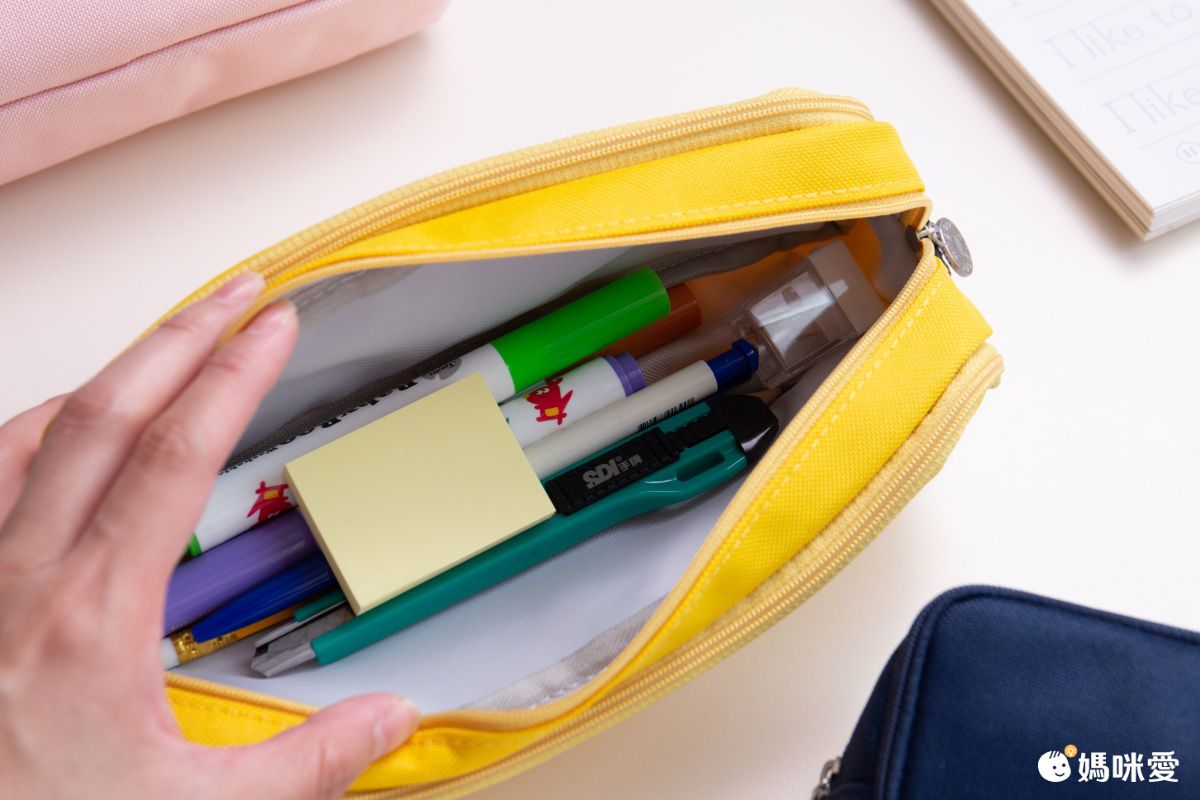 大開口多夾層鉛筆袋-黑色-可雙開口