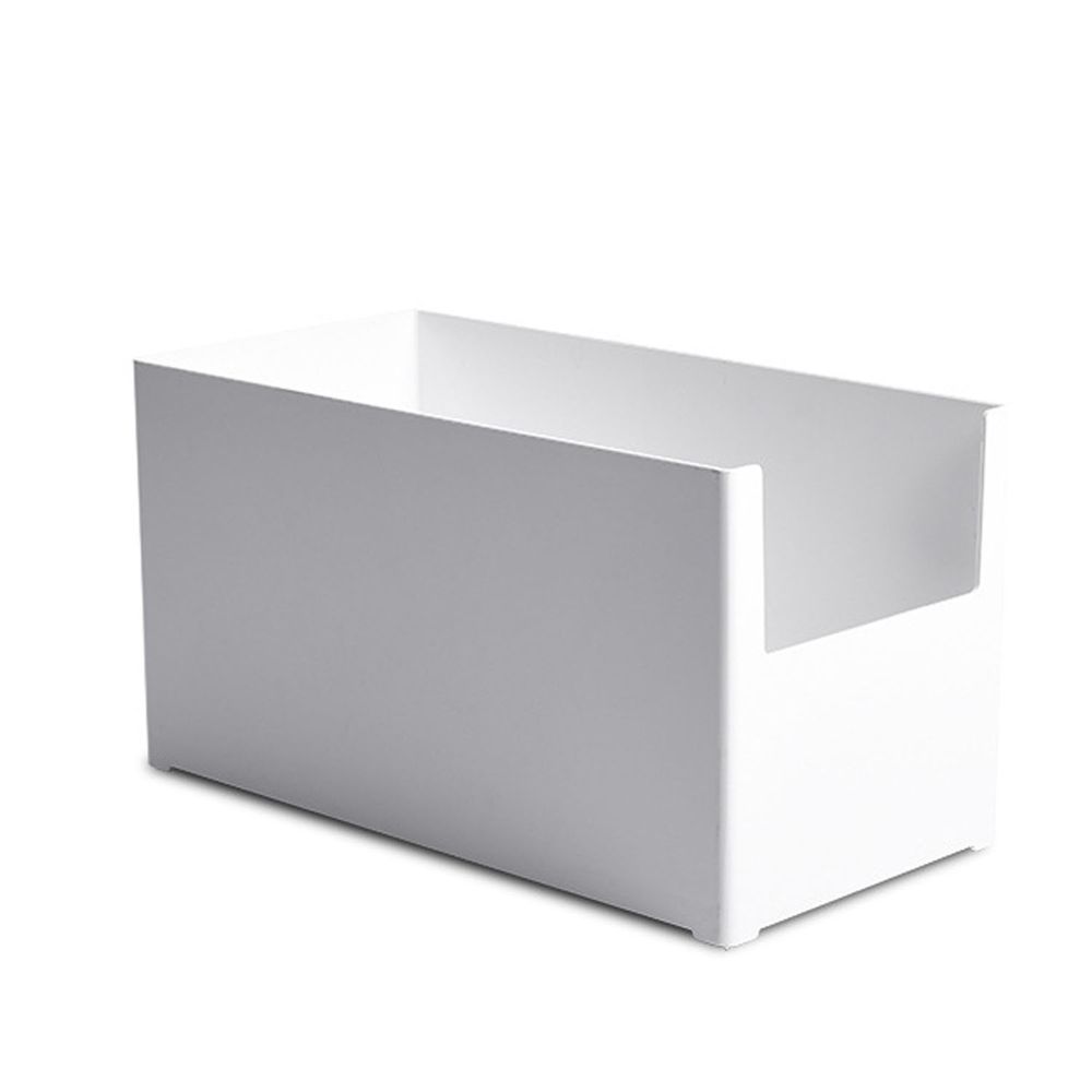 凹型多功能可堆疊收納盒-寬版大號 (14x28x15cm)-附卡扣便籤