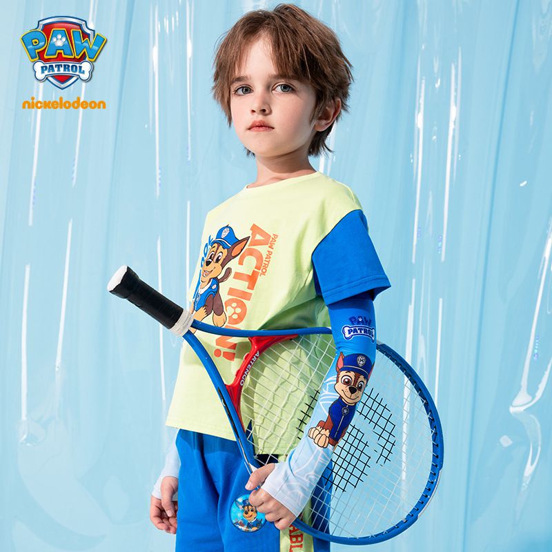 卡通汪汪隊冰絲兒童防曬袖套-卡通人物珠珠-紫色 (9x32x7.5cm)-漸層款