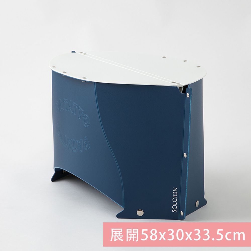 日本 PATATTO - 日本製5cm超薄輕巧折疊桌 (附隨身防塵提袋)-mini-深藍 (展開58x30x33.5cm)