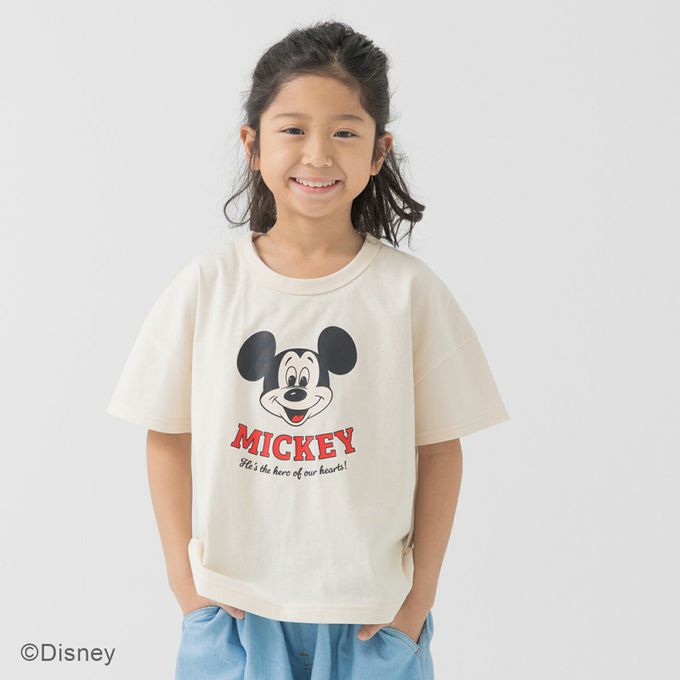 日本 Chil2 - 聯名款  卡通人物米奇純棉短袖上衣-滿版印花-薄荷綠