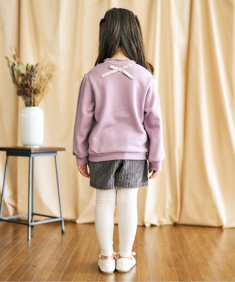 日本 apres les cours - 蝴蝶結口袋燈芯絨短褲-葡萄紫