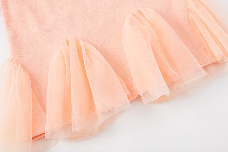 蕾絲花邊連身裙-粉色