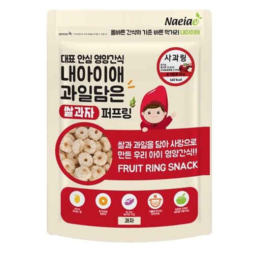Naeiae韓國米餅圓圈圈-蘋果-40g
