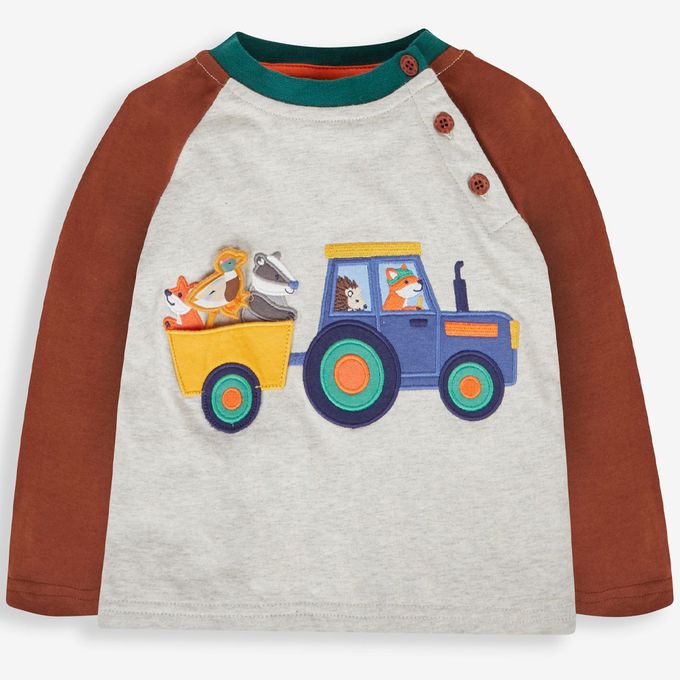 英國 JoJo Maman BeBe - 幼/兒童超優質100%純棉長袖上衣-露營去