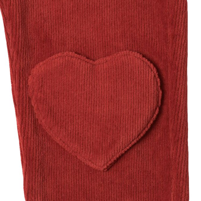 akachan honpo - 10分燈心絨褲-膝蓋圖案-紅色