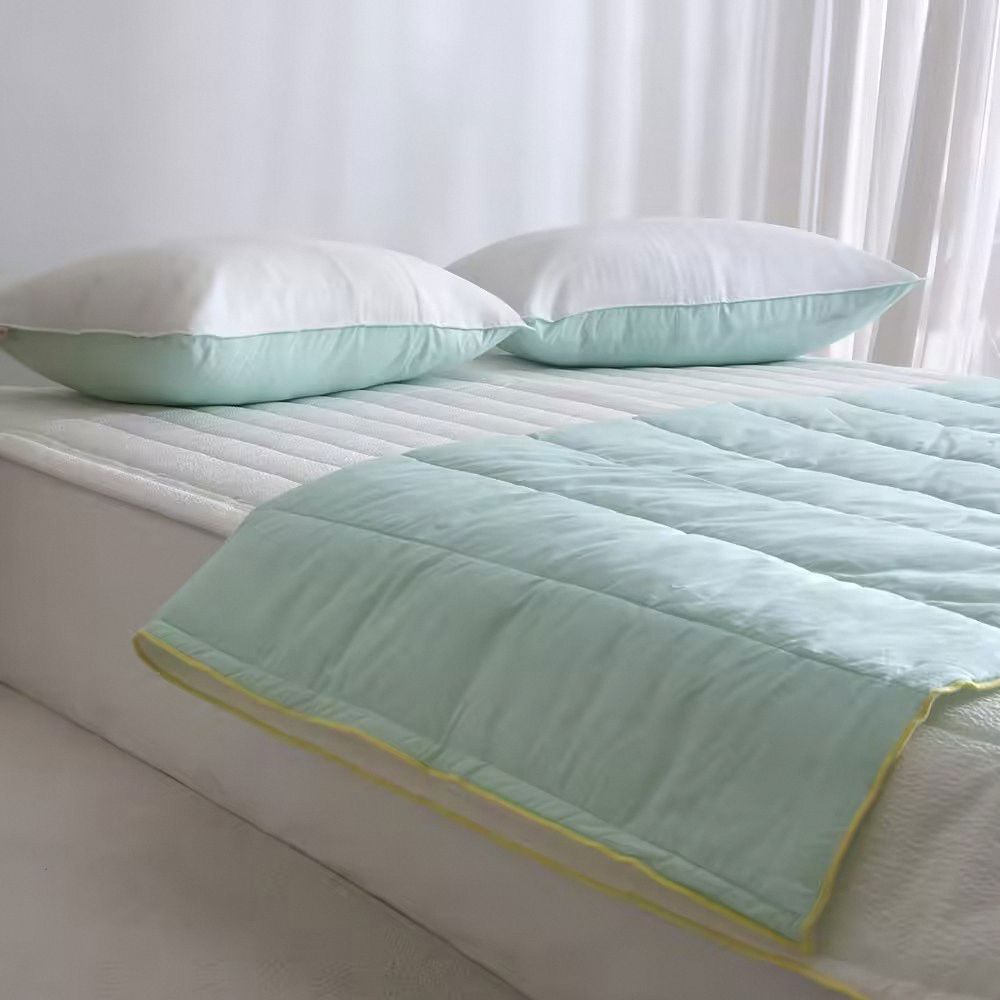 Yuno雪波紋泡泡紗涼感雙面被/四季被/涼感被/透氣被-薄荷綠