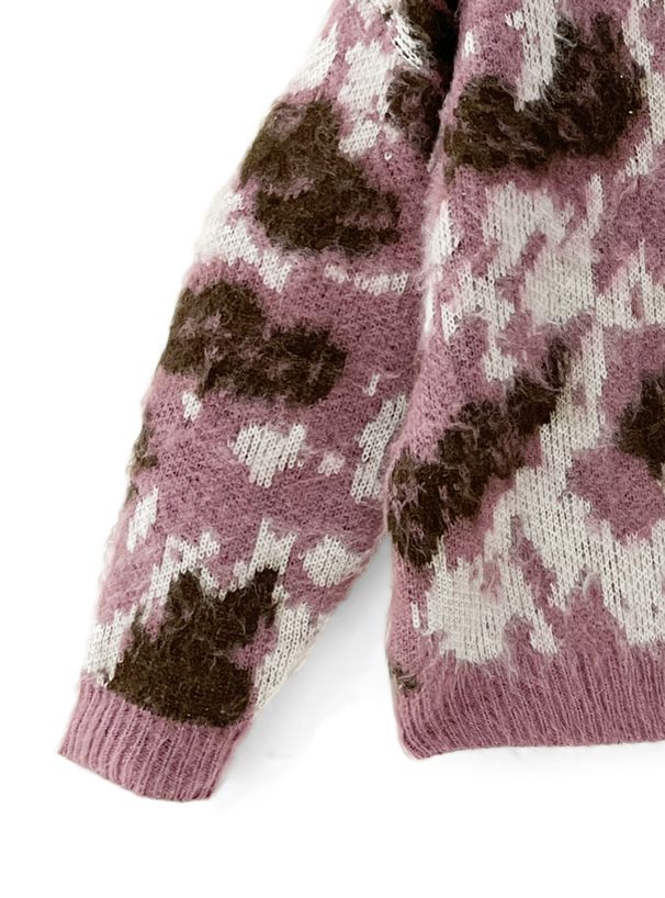 日本 GRL - 扎染風寬鬆柔軟針織毛衣-海軍藍