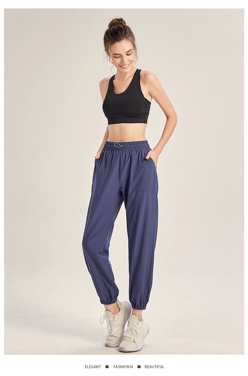 速乾寬鬆束口瑜珈褲-黑色