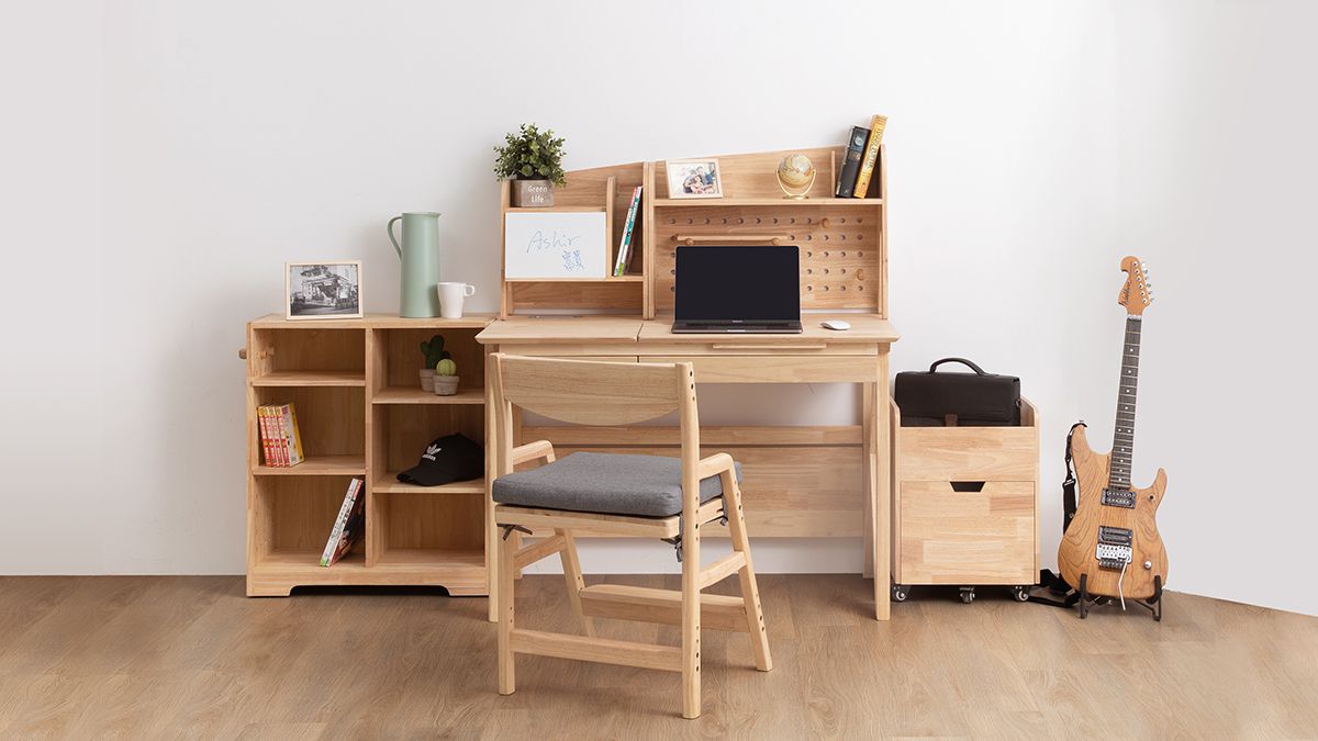 環安傢俱 - 【好好學】成長桌椅組-旗艦組(到府組裝)-(含學習桌+學習椅+創意組合架+書包櫃+側邊延伸櫃，送69*40cm霧透桌墊)-DC-402