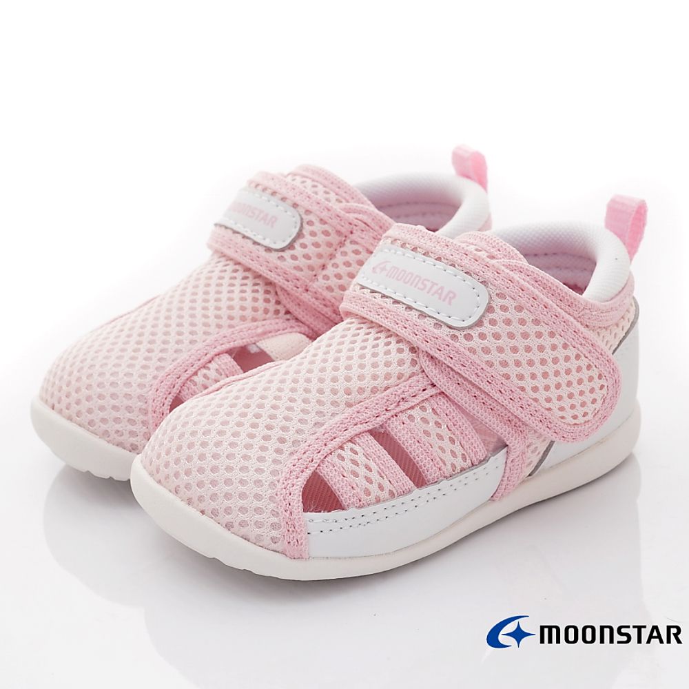 MOONSTAR日本月星 - 穩健寶寶學步鞋(寶寶段)-粉白