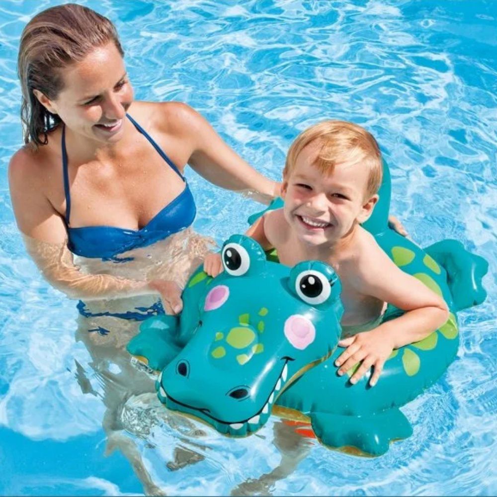 INTEX - 造型游泳圈 適用3-6歲 (58221)-鱷魚