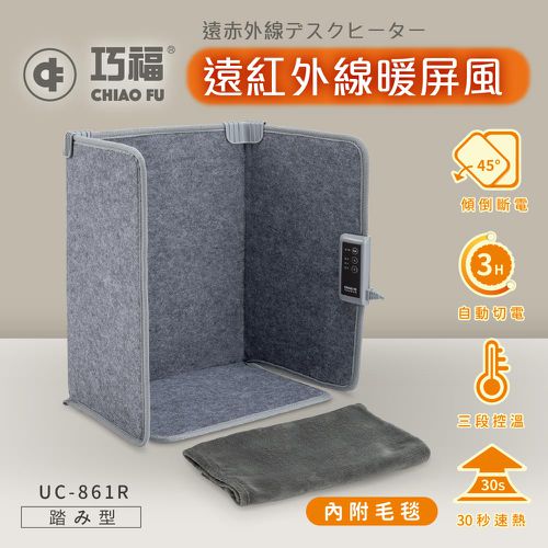 巧福 CHIAO FU - 遠紅外線暖屏風 四折踏板款 UC-861R
