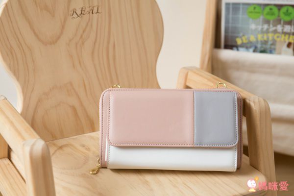 日本 cachecache - 3way蝴蝶結錢夾包-MIXKA拚色綠