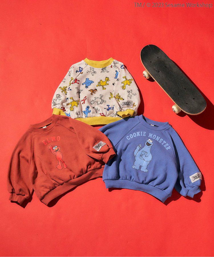 日本 apres les cours - 聯名限定 芝麻街印花大學T-米黃