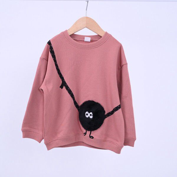 日本 Baby Room - 裏毛小妖精口袋長袖上衣-豆沙紅