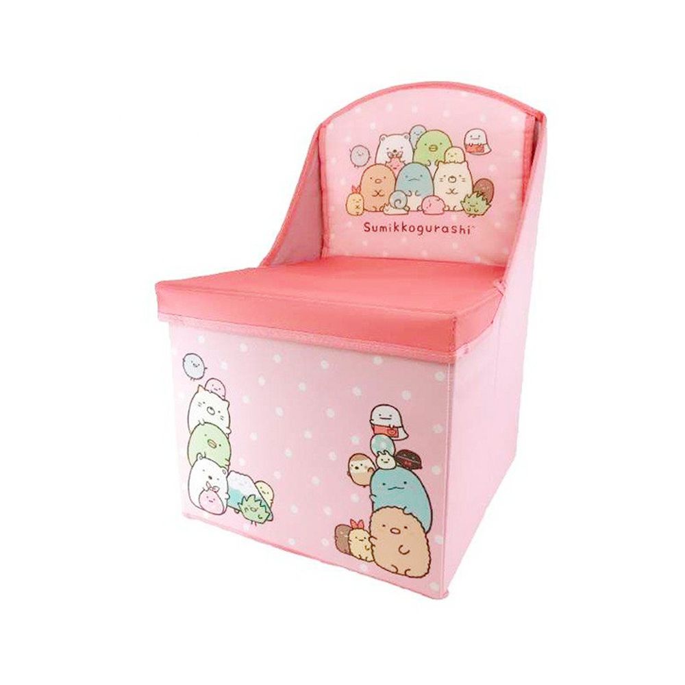 日本代購 - 角落生物 摺疊收納箱/椅(耐重30kg)-粉紅 (47x29.5x29cm)