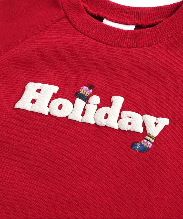 日本 BREEZE - 節慶滿點！裏毛長袖洋裝-假期-紅