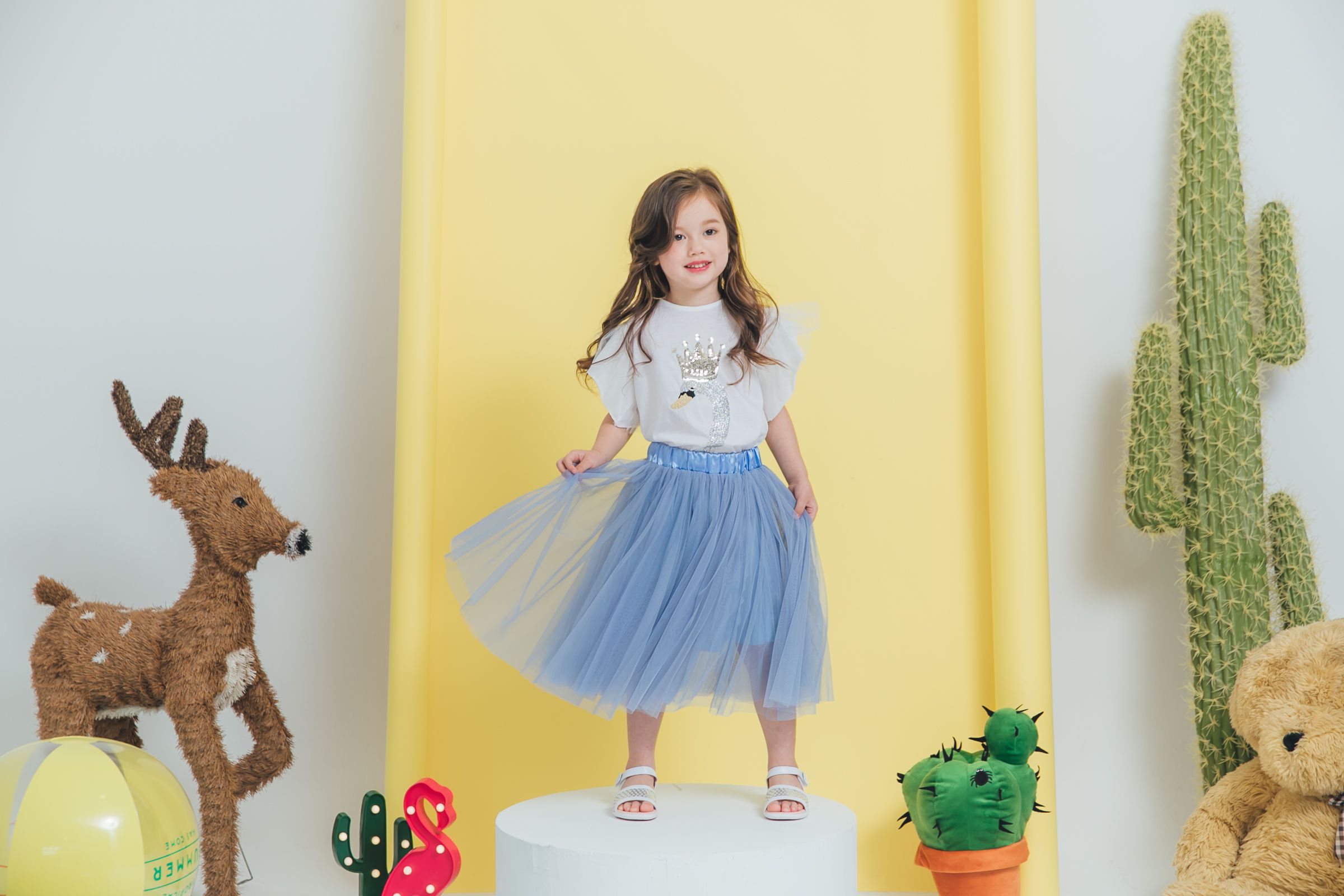 Peachy - 北鼻款*獨家訂製綿柔法式浪漫三層蓬紗裙-三層蓬版-仙杜瑞拉藍