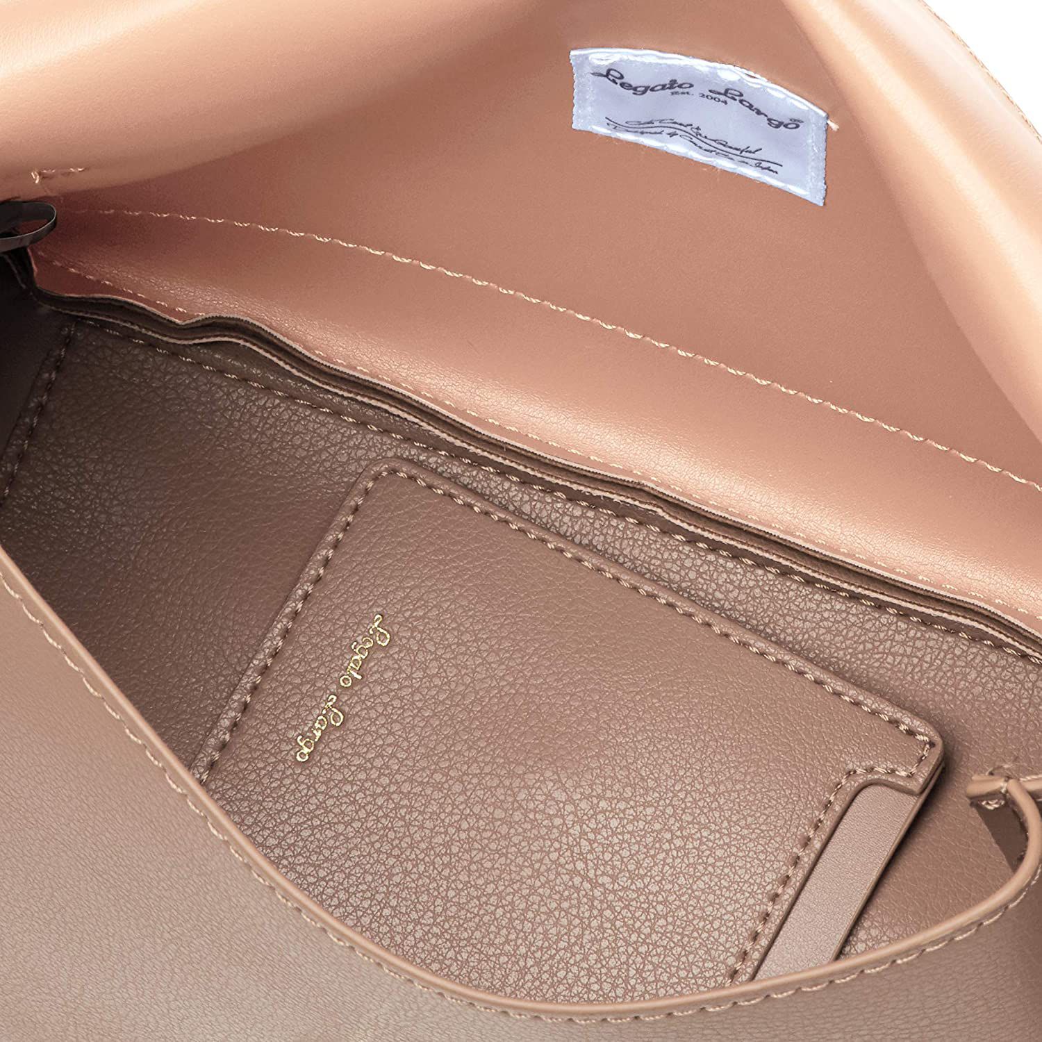 日本 Legato Largo - 輕量PU時尚單背包-BE棕色 (16x23x10cm 肩背約88~122cm 附IC卡夾*1)