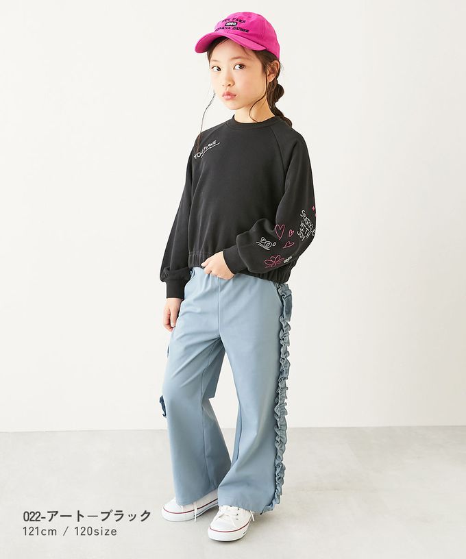 日本 devirock - 可愛女孩印花縮口長袖上衣-蝴蝶結緞帶-燕麥