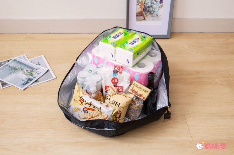 日本 Chepeli - 超大容量保冷購物袋/背包(可套購物籃)-時尚黑-35L/耐重15kg