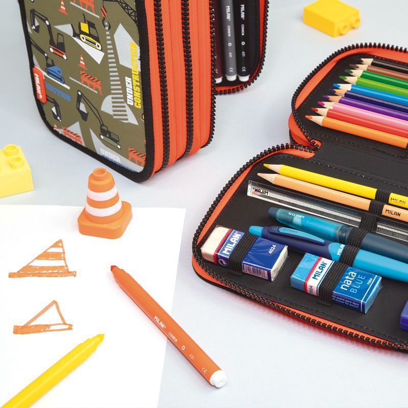 MILAN - 隨行畫筆袋著走_挖土機(3層式)