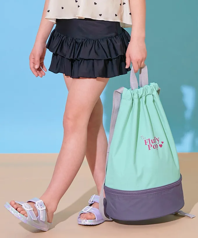 日本 devirock - 雙層設計防水便利游泳背包/水桶包-葡萄紫x灰