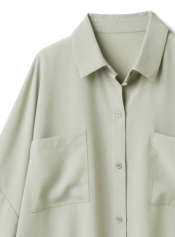 日本 GRL - 慵懶風傘狀寬鬆雪紡襯衫/外套-白