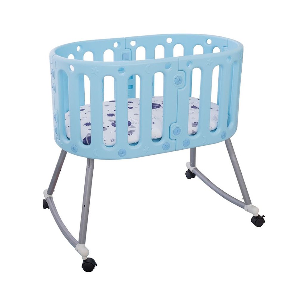 Kikimmy - 多功能成長型歐式嬰兒床-藍-12.7kg
