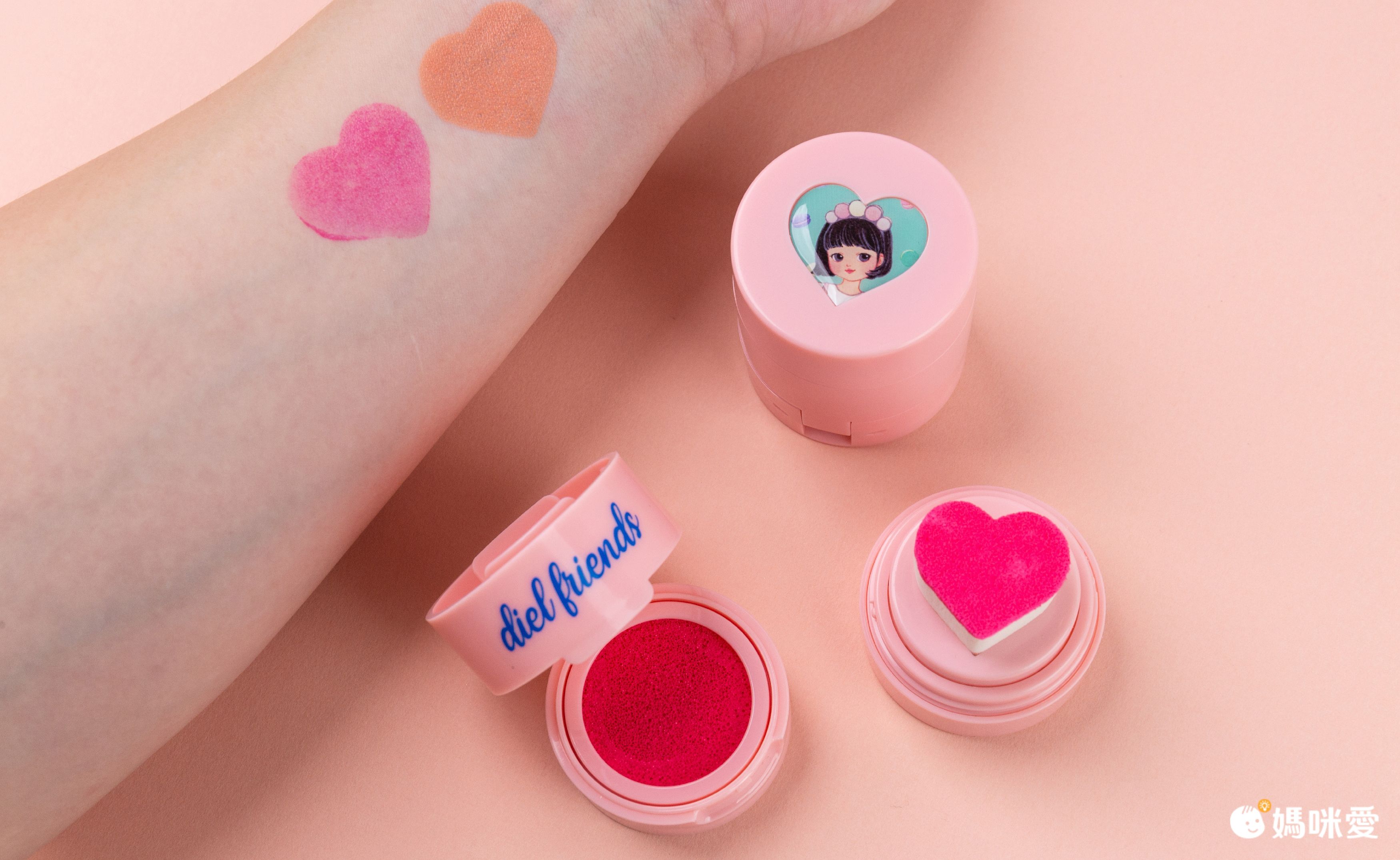 韓國 Diel friends - 兒童用愛心腮紅氣墊-Lia-珊瑚橘-6ml