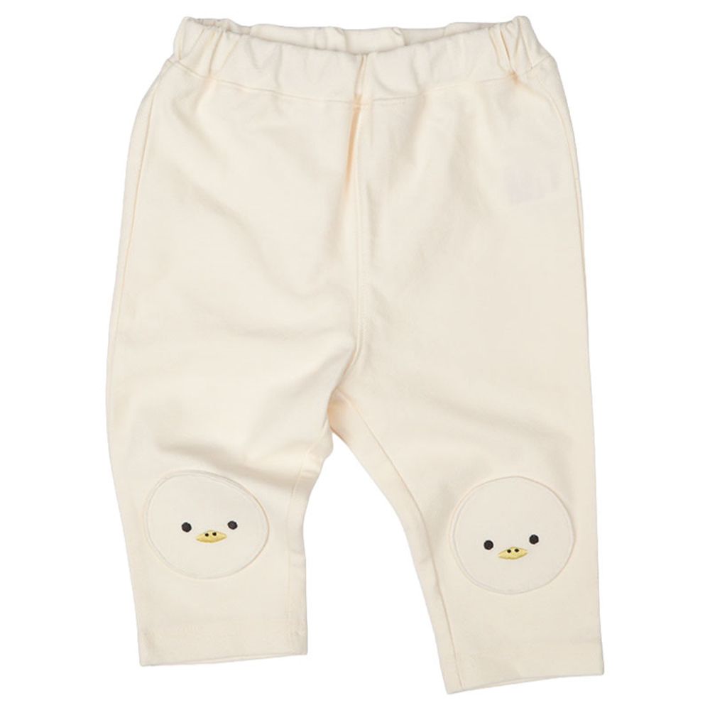 7分褲-膝蓋動物造型-象牙白色