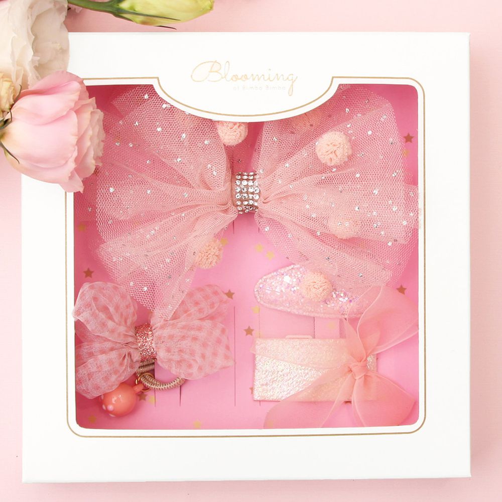 韓國 Bimbo Bimba - 髮飾禮盒組-粉紅A